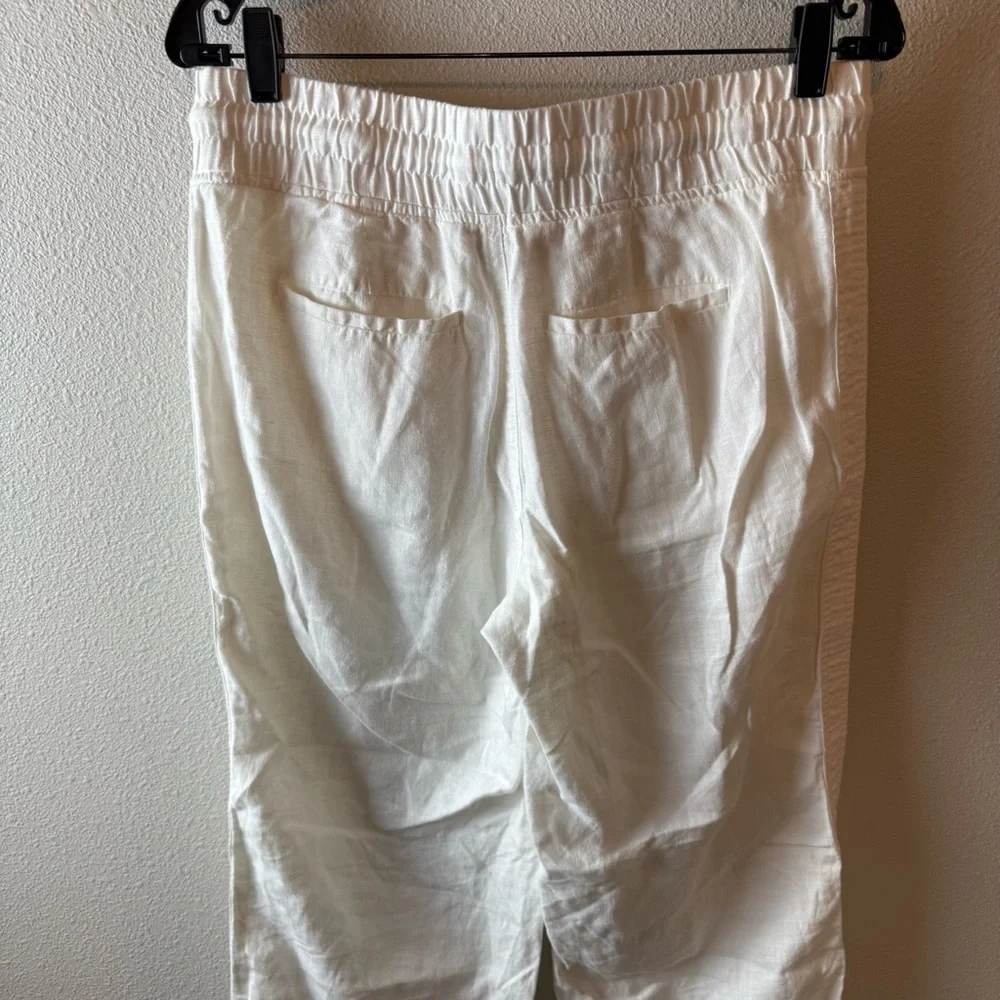 Athleta Cabo Linen Wide Leg Crop Pant White Casual Athleisure Active Women’s 6 - Picture 9 of 10